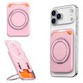 Magnetic Card Holder with Ring Kickstand - Pink