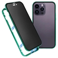 iPhone 15 Pro Max Magnetic Case with Privacy Tempered Glass - Green