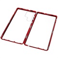 Samsung Galaxy S22 Ultra 5G Magnetic Case with Tempered Glass - Red