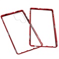 Samsung Galaxy S22 Ultra 5G Magnetic Case with Tempered Glass - Red