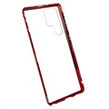 Samsung Galaxy S22 Ultra 5G Magnetic Case with Tempered Glass - Red