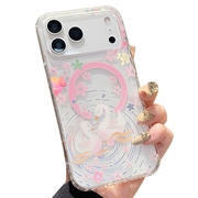 iPhone 17 Pro Max Magnetic Case with Embedded Rhinestones - Swans