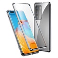 Huawei P40 Pro Magnetic Case with Tempered Glass - Silver