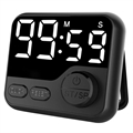 Magnetic Digital Timer with LED Display - Black