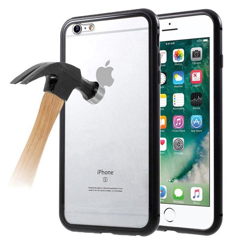Iphone 6 Plus 6s Plus Magnetic Case With Tempered Glass Back