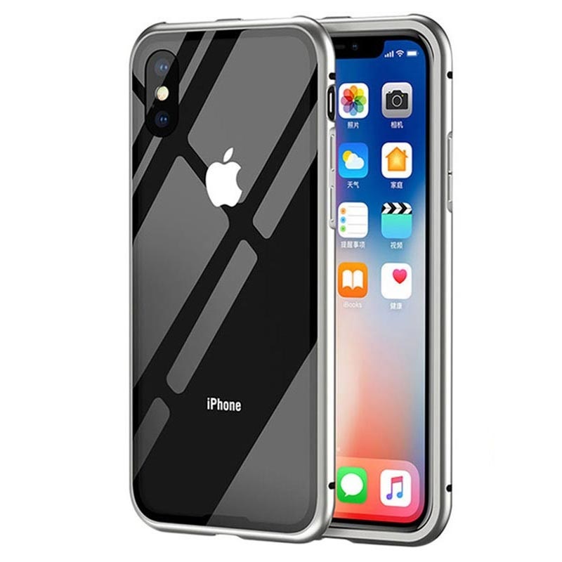 newness Render linje iPhone X Magnetic Case with Tempered Glass Back