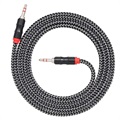 Male to Male 3.5mm Braided Audio Cable - 2m - Black / White