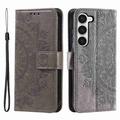 Samsung Galaxy S23 5G Mandala Series Wallet Case - Grey