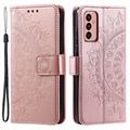 Samsung Galaxy A14 Mandala Series Wallet Case - Rose Gold