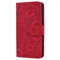 Mandala Series Samsung Galaxy A50 Wallet Case - Red