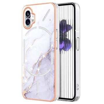 Marble Pattern Electroplated IMD Nothing Phone (1) TPU Case - White