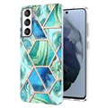 Marble Pattern Electroplated IMD iPhone 12 mini TPU Case - Purple