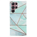 Marble Pattern Electroplated IMD Samsung Galaxy S22 Ultra 5G TPU Case