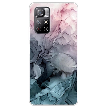 Xiaomi Redmi Note 11 Pro/Note 11 Pro 5G Marble Pattern IMD TPU Case - Grey / Pink