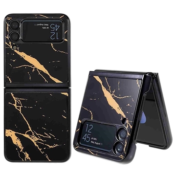 Marble Pattern Samsung Galaxy Z Flip4 Case - Black