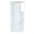Marble Pattern Samsung Galaxy S22 5G TPU Case - White / Cyan