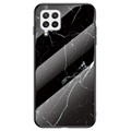 Marble Series Samsung Galaxy A22 4G Tempered Glass Case - Black