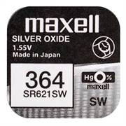 Maxell 364/SR621SW Silver Oxide Watch Battery 1.55V