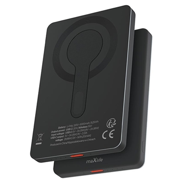 Maxlife MXPB-05 10000mAh Magnetic Wireless Power Bank - 15W - Black