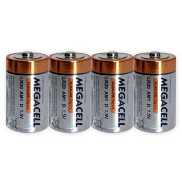 Megacell Powerful LR20/D Alkaline Batteries - 4 Pcs.