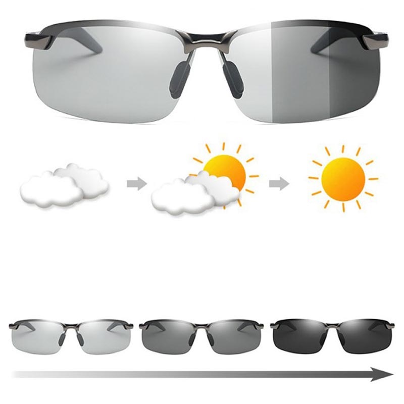 Men's Photochromic Sunglasses with Polarized Lens 100% UV For Outdoor f7 