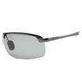 Men\'s Photochromic Polarized Sunglasses with Metal Frame - Black