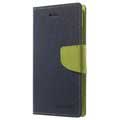 iPhone 7/8/SE (2020)/SE (2022) Mercury Goospery Fancy Diary Wallet Case - Dark Blue / Green