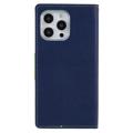 Mercury Goospery Fancy Diary iPhone 14 Pro Wallet Case - Dark Blue
