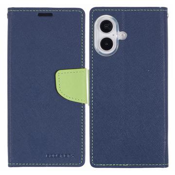 iPhone 16 Mercury Goospery Fancy Diary Wallet Case - Blue