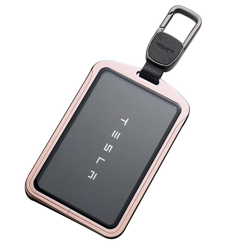 Tesla Key Card Metal Holder with Carabiner