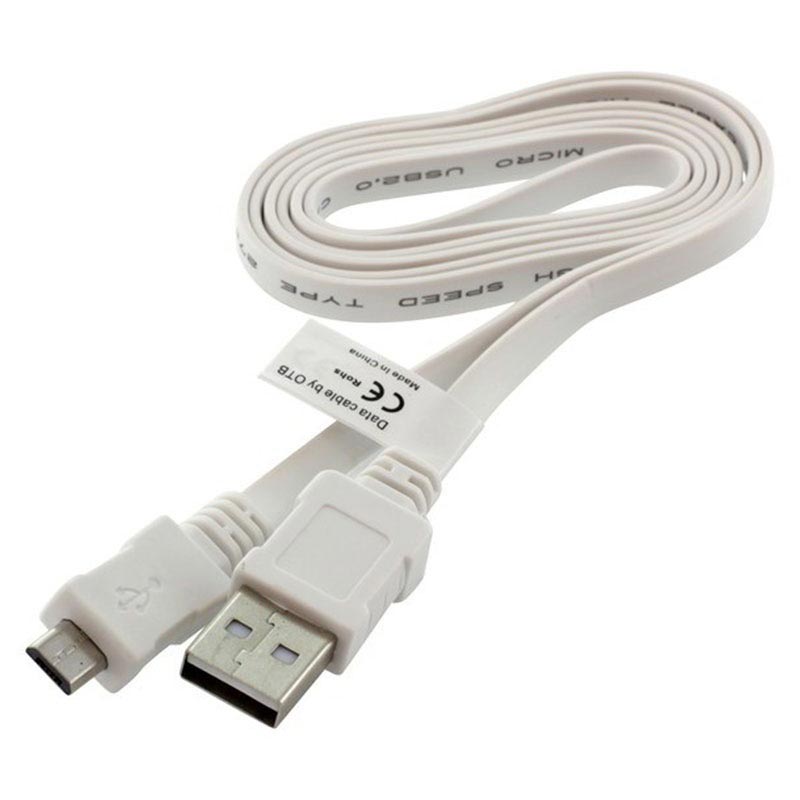 MicroUSB Flat Data Cable White