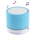 Mini Bluetooth Speaker with Microphone & LED Lights A9 - Cracked Blue