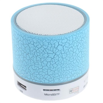 Mini Bluetooth Speaker with Microphone & LED Lights A9 - Cracked Blue