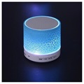 Mini Bluetooth Speaker with Microphone & LED Lights A9 - Cracked Blue