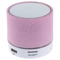 Mini Bluetooth Speaker with Microphone & LED Lights A9 - Cracked Pink