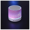 Mini Bluetooth Speaker with Microphone & LED Lights A9 - Cracked Pink