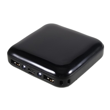 Mini Power Bank 10000mAh - 2x USB - Black