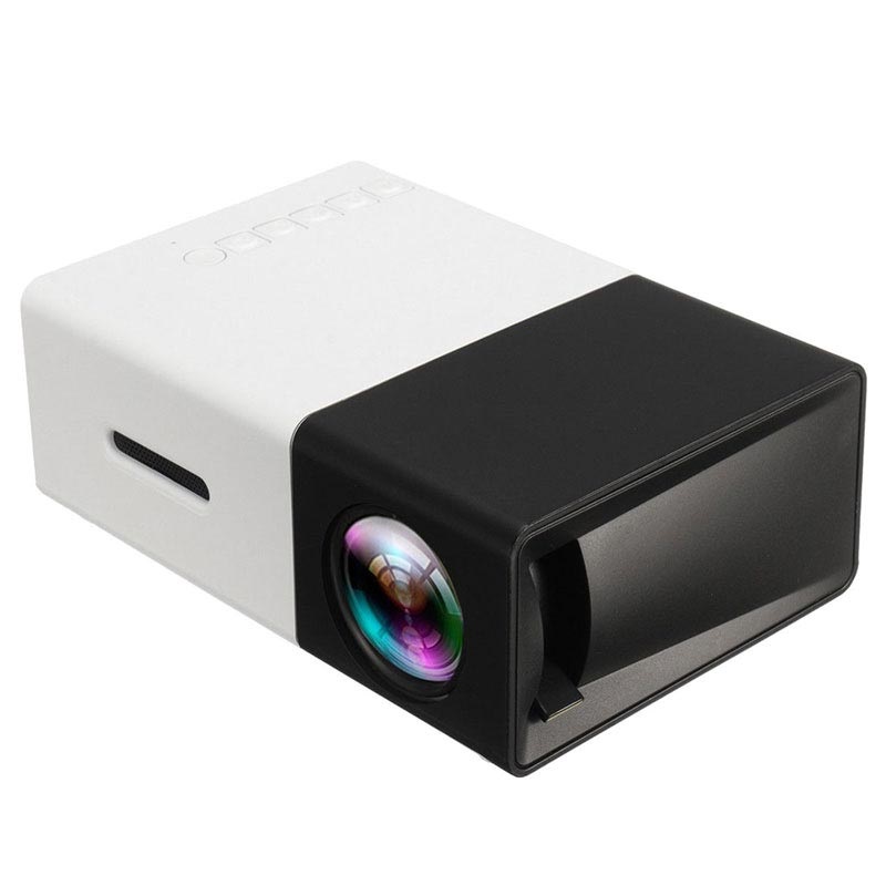 Blandet Rettelse Måned Mini Portable Full HD LED Projector YG300 - Black / White