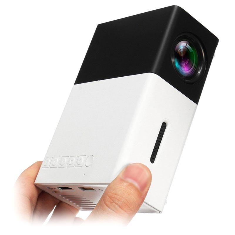 Mini Portable Full HD LED Projector YG300 - Black / White