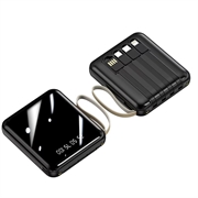 Mini Power Bank 20000mAh - 2x USB, Lightning, USB-C, MicroUSB - Black