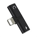 Mini T-Shape 2-in-1 Lightning Adapter - iPhone XS Max/XS/XR - Black
