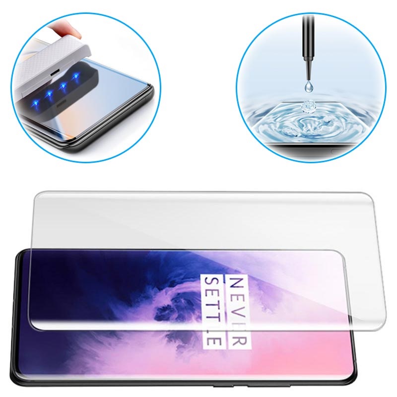 mikroskop lineal Vedhæft til Mocolo UV OnePlus 7 Pro, 7T Pro Tempered Glass Screen Protector - Clear