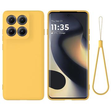 Motorola Edge (2025) Liquid Silicone Case with Hand Strap - Yellow