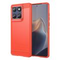 Motorola Edge 60/60 Fusion Brushed TPU Case - Carbon Fiber - Red