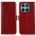 Motorola Edge 60 Fusion Crocodile Series Wallet Leather Case with RFID - Red