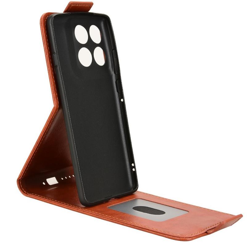 WBWONE Custodia A Libro In Pelle PU Per Motorola Moto Edge 40 Pro - Trifoglio Fortunato, Portafoglio Con Slot, Rossa