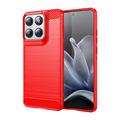 Motorola Edge 70 Brushed TPU Case - Carbon Fiber - Red