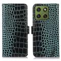 Motorola Edge 70 Crocodile Series Wallet Leather Case with RFID - Green