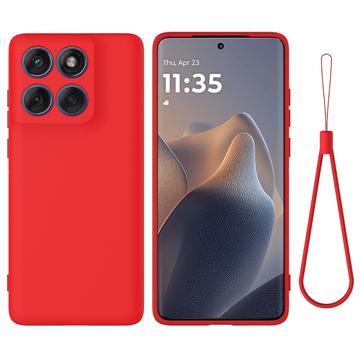 Motorola Edge 70 Liquid Silicone Case with Hand Strap - Red