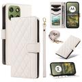 Motorola Edge 70 Luxury Quilted Wallet Case - White